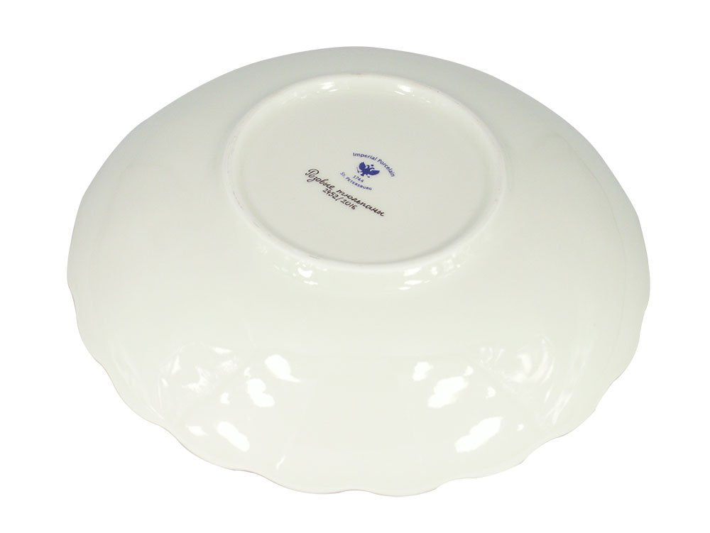 Lomonosov Porcelain Сookie Biscuit Pastry Cake Dish Pink Tulips 8.5"