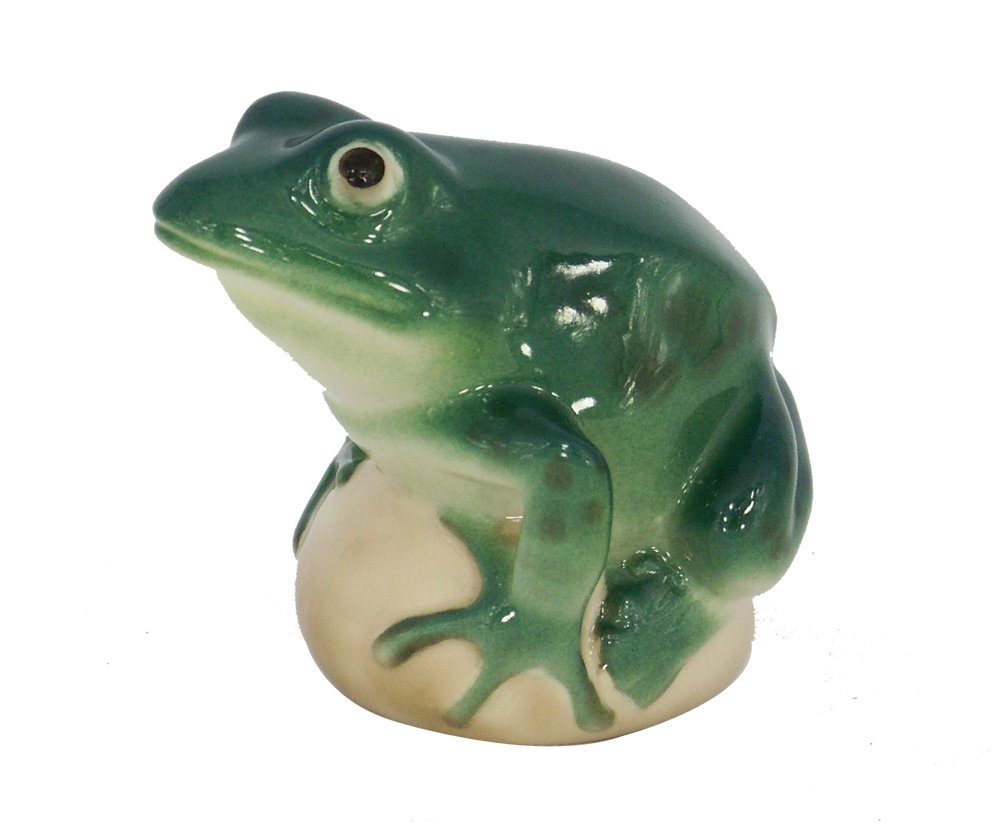 Frog on Rock Turquoise Lomonosov Porcelain Figurine