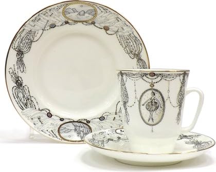 Lomonosov Porcelain Tea Set Cup, Saucer and Cake Plate Ballet Swan Lake 5.6 fl.oz/165 ml
