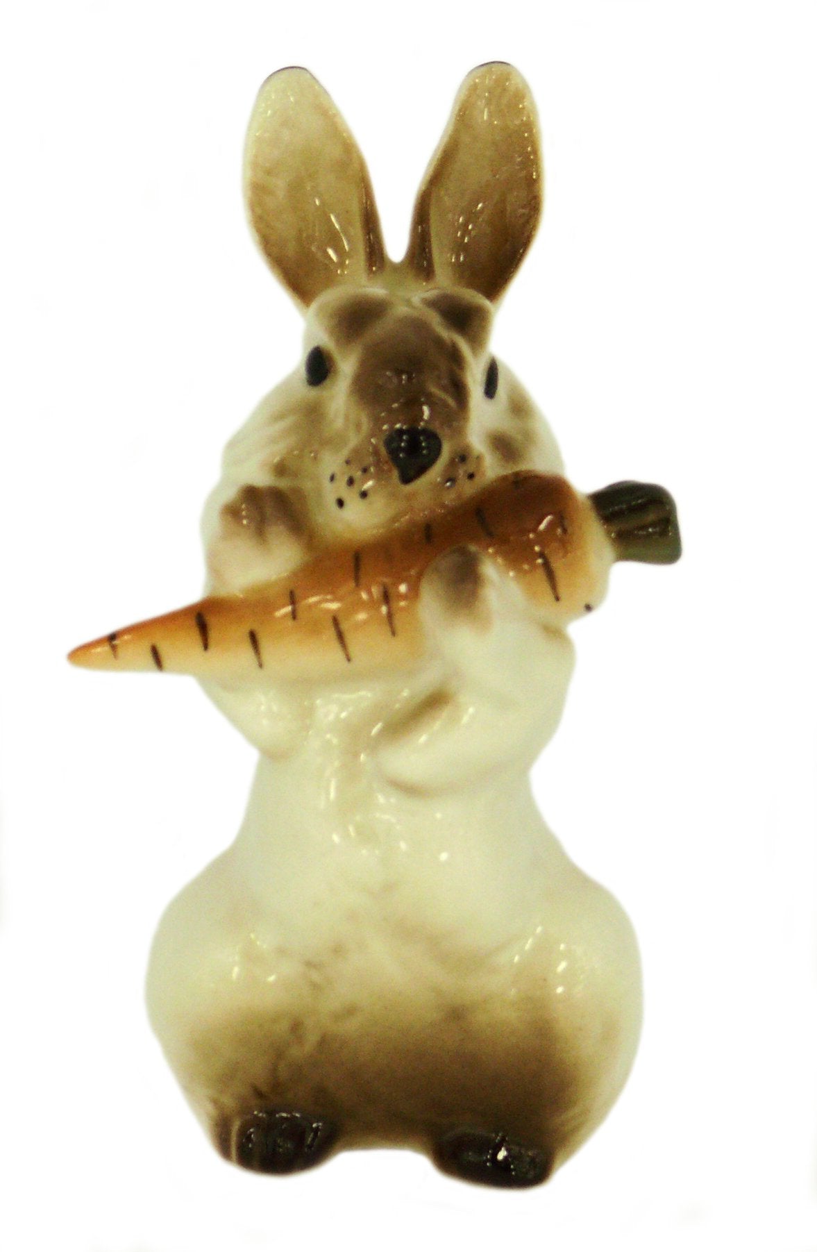 Bunny Rabbit with Carrot 3 Easter Lomonosov Porcelain Collectible Figurine