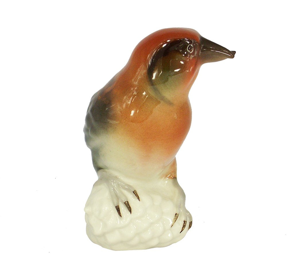 Crossbill Bird Red Lomonosov Porcelain Collectible Figurine