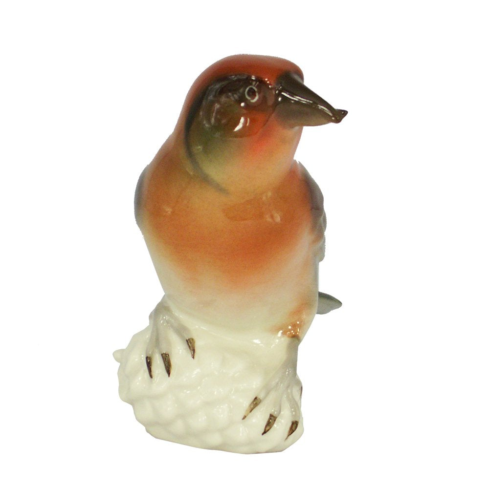 Crossbill Bird Red Lomonosov Porcelain Collectible Figurine