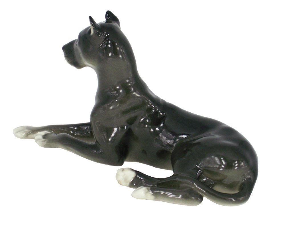 Great Dane Dog Black Lomonosov Porcelain Collectible Figurine