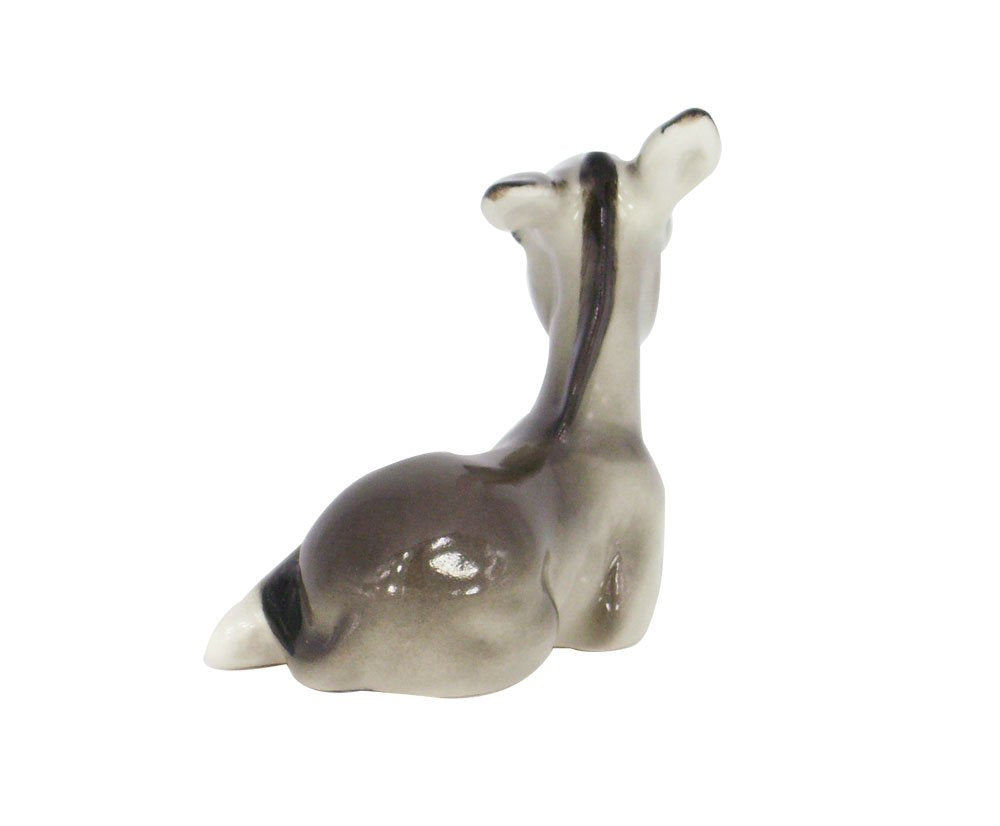 Donkey Gray Lying Lomonosov Porcelain Collectible Figurine