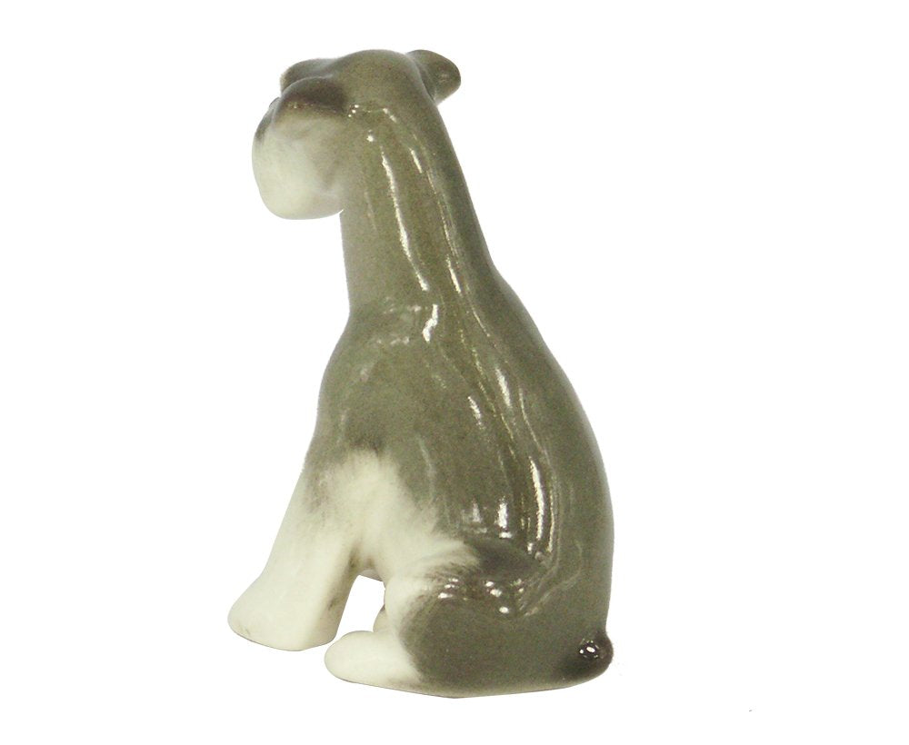 Schnauzer Miniature Dog Puppy Sitting Lomonosov Porcelain Collectible Figurine