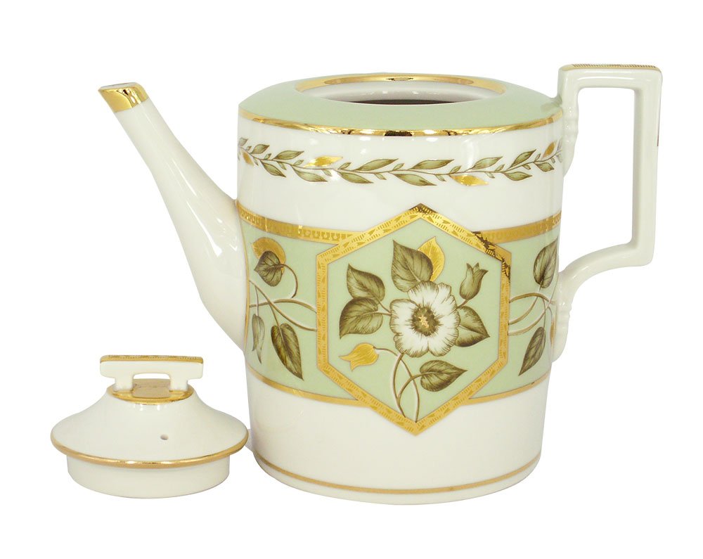 Lomonosov Porcelain Teapot Jade Background 20.3 fl.oz/600 ml