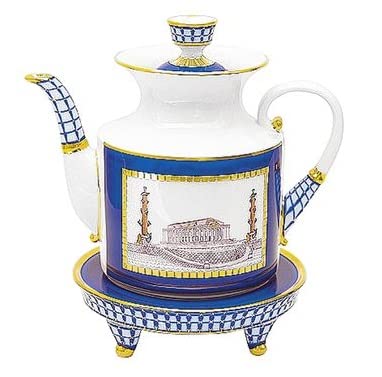 Lomonosov Porcelain Teapot w/stand Classic of Petersburg 4 Cups 75 oz/2220 ml