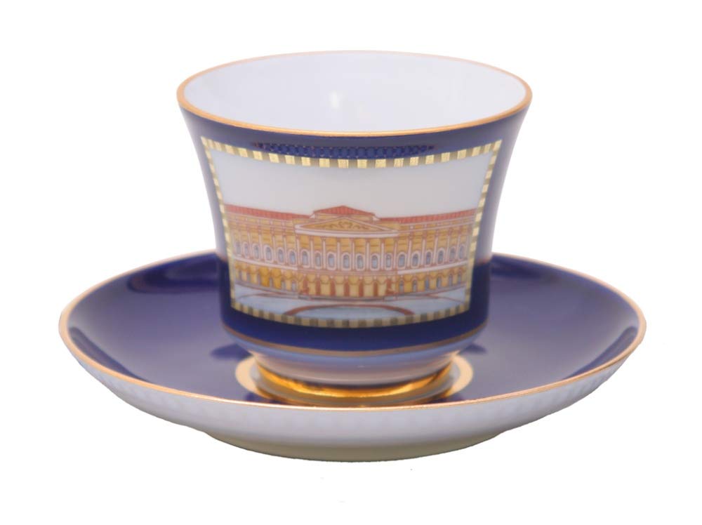 Lomonosov Porcelain Tea Set Cup and Saucer Classic of Petersburg #4 7.4 oz/220 ml