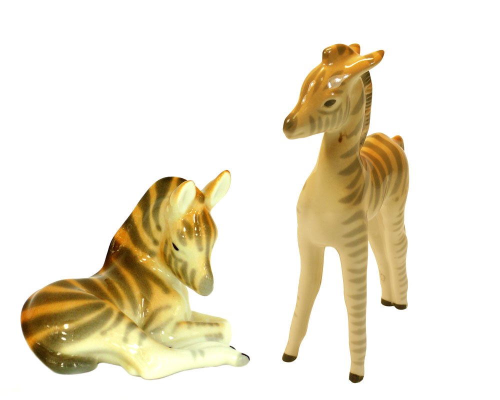 Zebras Baby Set Lomonosov Porcelain Collectible Figurines