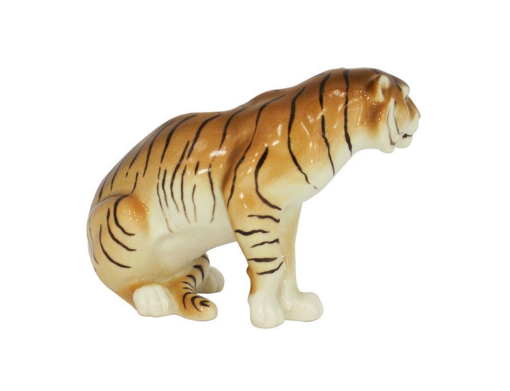 Tiger Sitting Lomonosov Porcelain Collectible Figurine