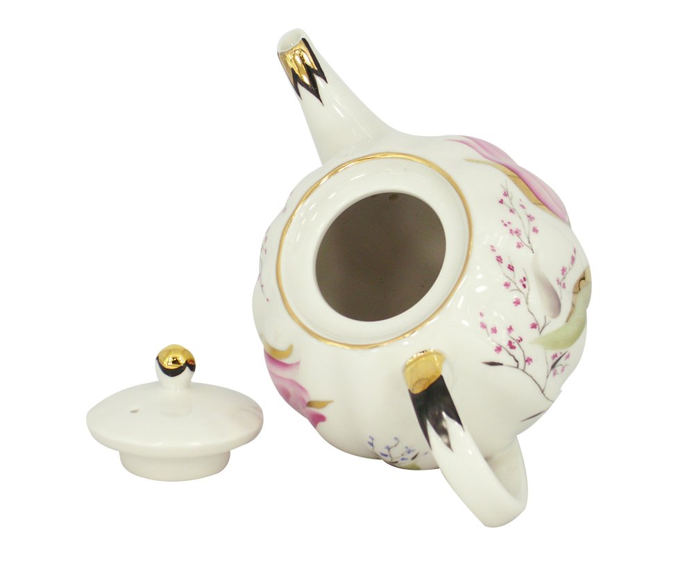Lomonosov Porcelain Tea Pot Tulip Pink Tulips 3 Cup 20 oz/600 ml