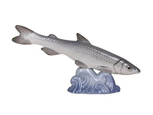 Fish on Blue Wave Lomonosov Porcelain Collectible Figurine