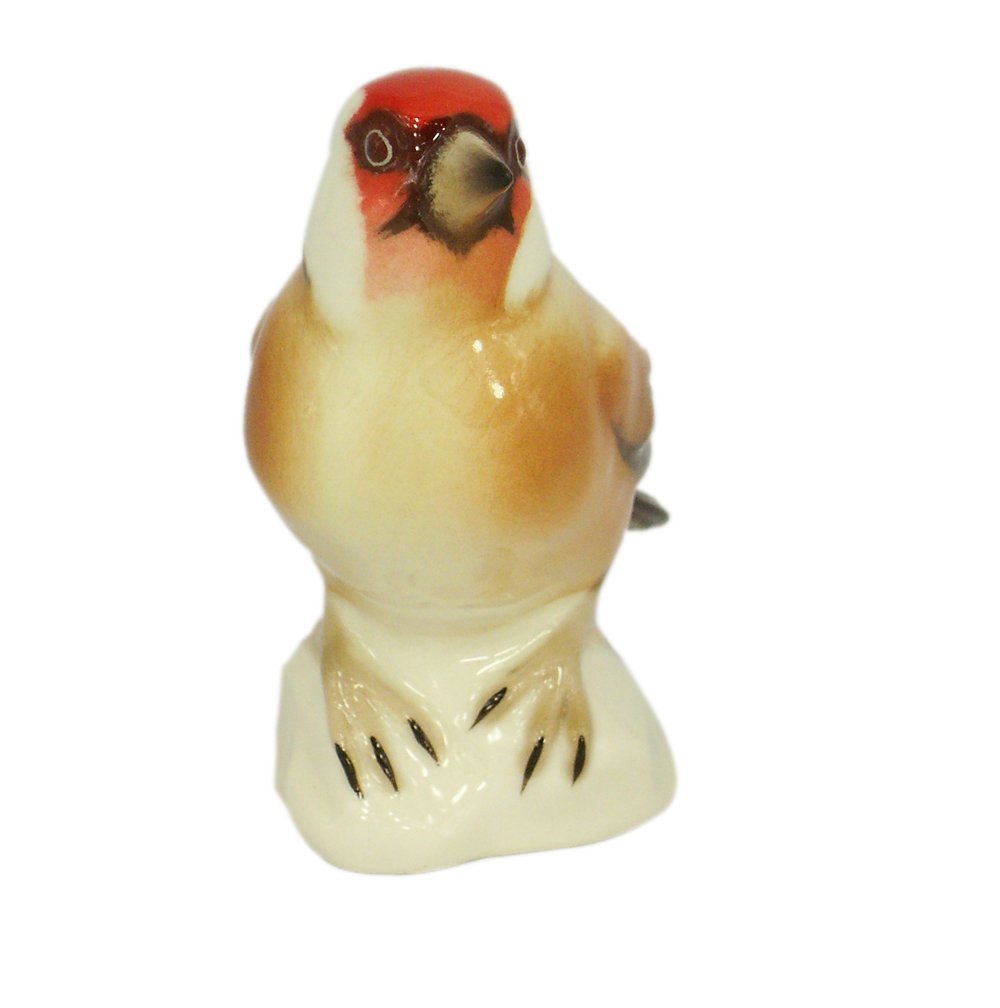 Goldfinch Bird Black-Headed Lomonosov Porcelain Collectible Figurine