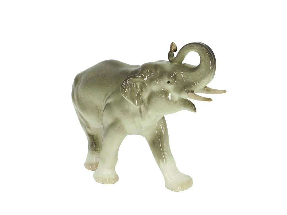 Elephant Running Big Lomonosov Porcelain Collectible Figurine