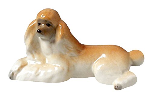 Poodle Relaxing Apricot Colored Lomonosov Porcelain Collectible Figurine