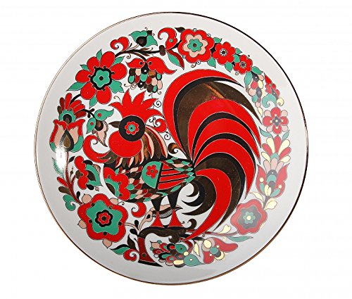 Lomonosov Porcelain Decorative Wall Plate Red Rooster 7.7"/195 mm