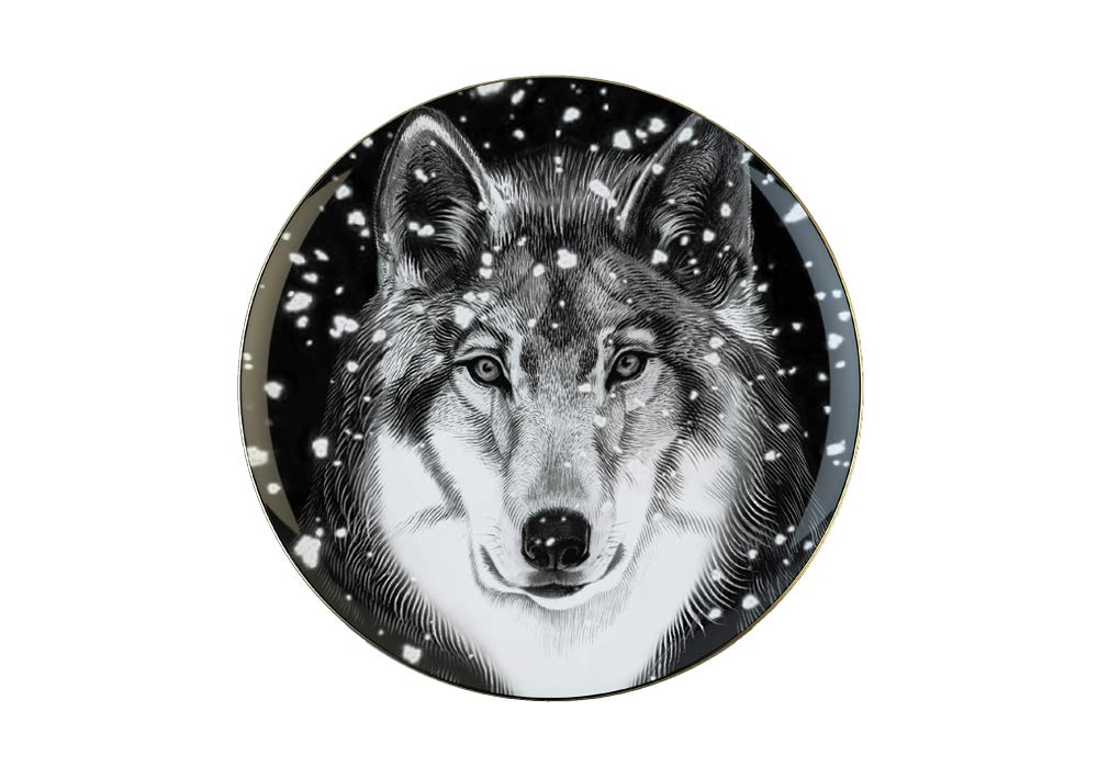 Lomonosov Porcelain Decorative Wall Plate Totem Animal Wolf 11.8"/300 mm
