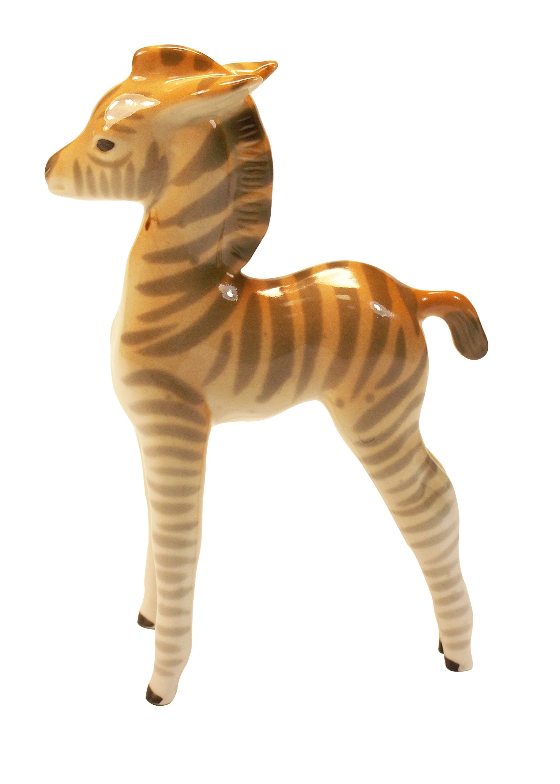 Lomonosov Zebra Foal Standing Porcelain Figurine, Brown/White