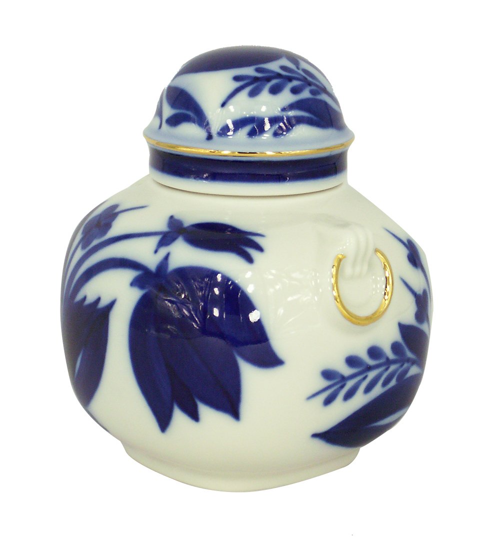 Lomonosov Porcelain Tea Caddy Cobalt Bell