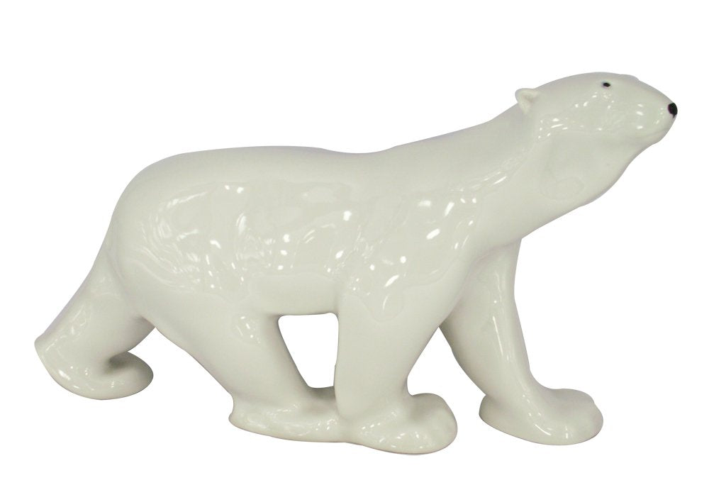 Polar Bear Walking Big Lomonosov Porcelain Decorative Figurine