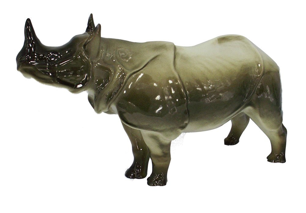Rhinoceros Hand Painted Fine Russian Porcelain from Lomonosov