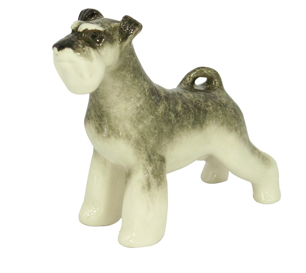 Schnauzer Miniature Dog Standing Lomonosov Porcelain Collectible Figurine