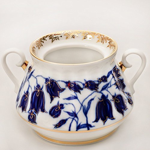 Bluebells Sugar Bowl. 10 Fl Oz. 22k Gold. Porcelain