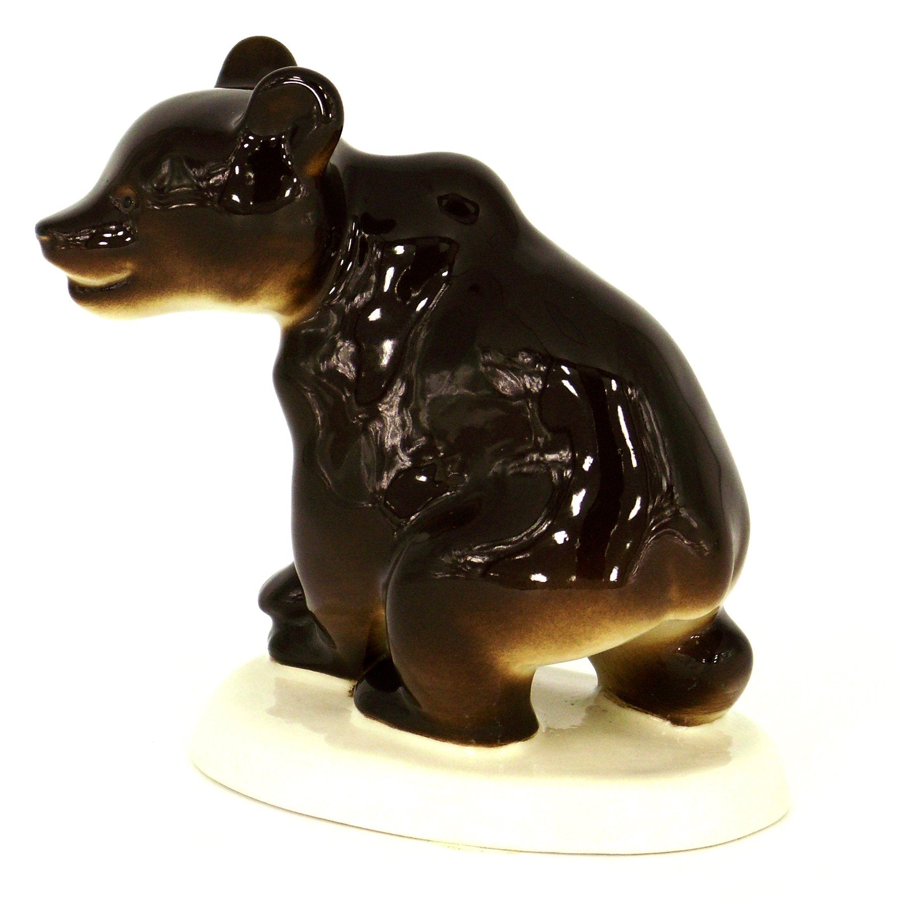 Brown Bear Baby Sitting Lomonosov Porcelain Figurine