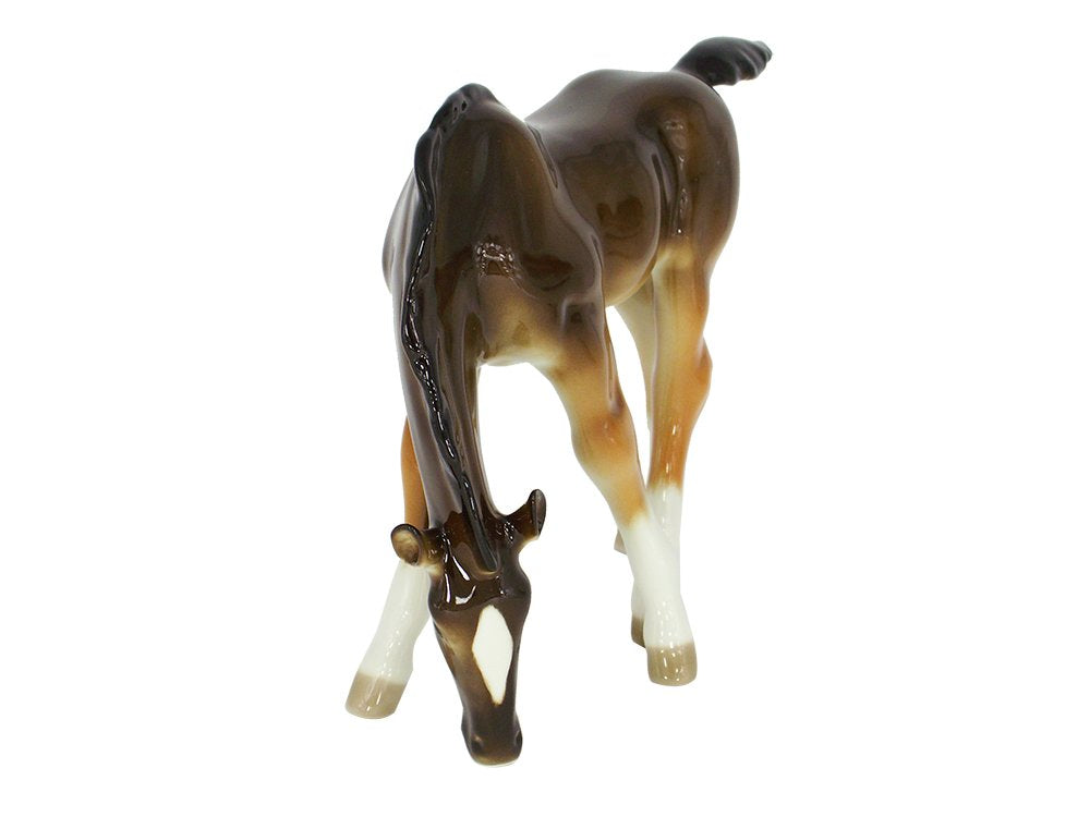 Horse Pasturing Drinking Chestnut Colt Lomonosov Porcelain Collectible Figurine