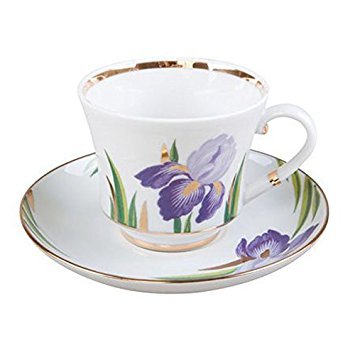 Lomonosov Porcelain Tea Set 2pc Cup and Saucer Banquet Iris 7.4 oz/220 ml