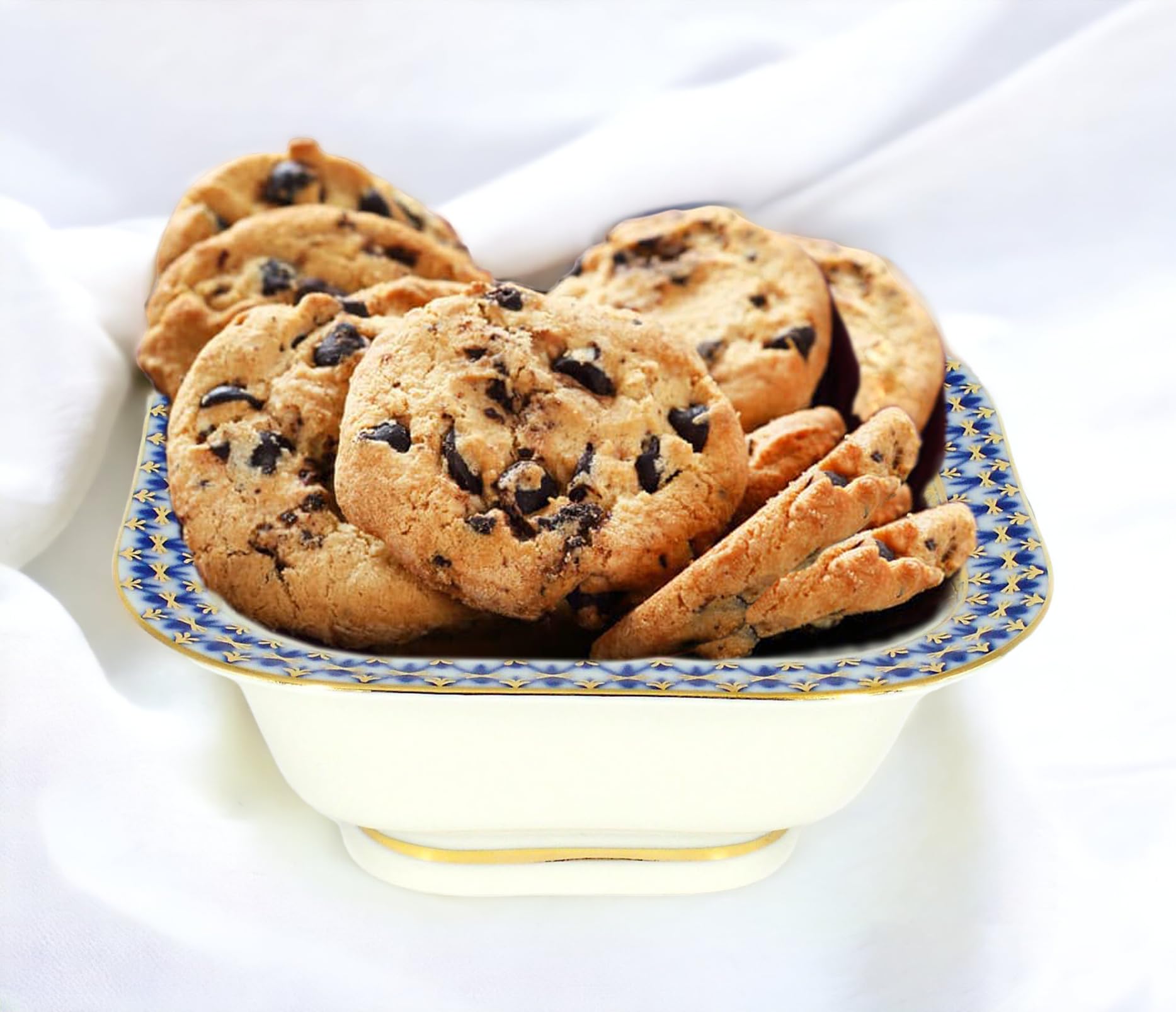 Lomonosov Porcelain Cobalt Net Cookie Jar Candy Bowl 23.7 fl.oz/700 ml