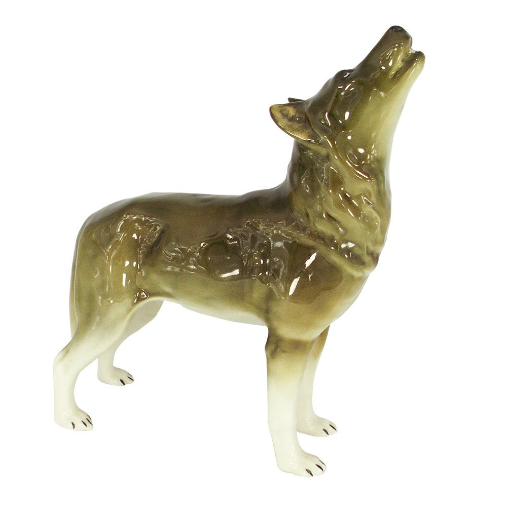 Siberian Wolf Standing Lomonosov Porcelain Figurine