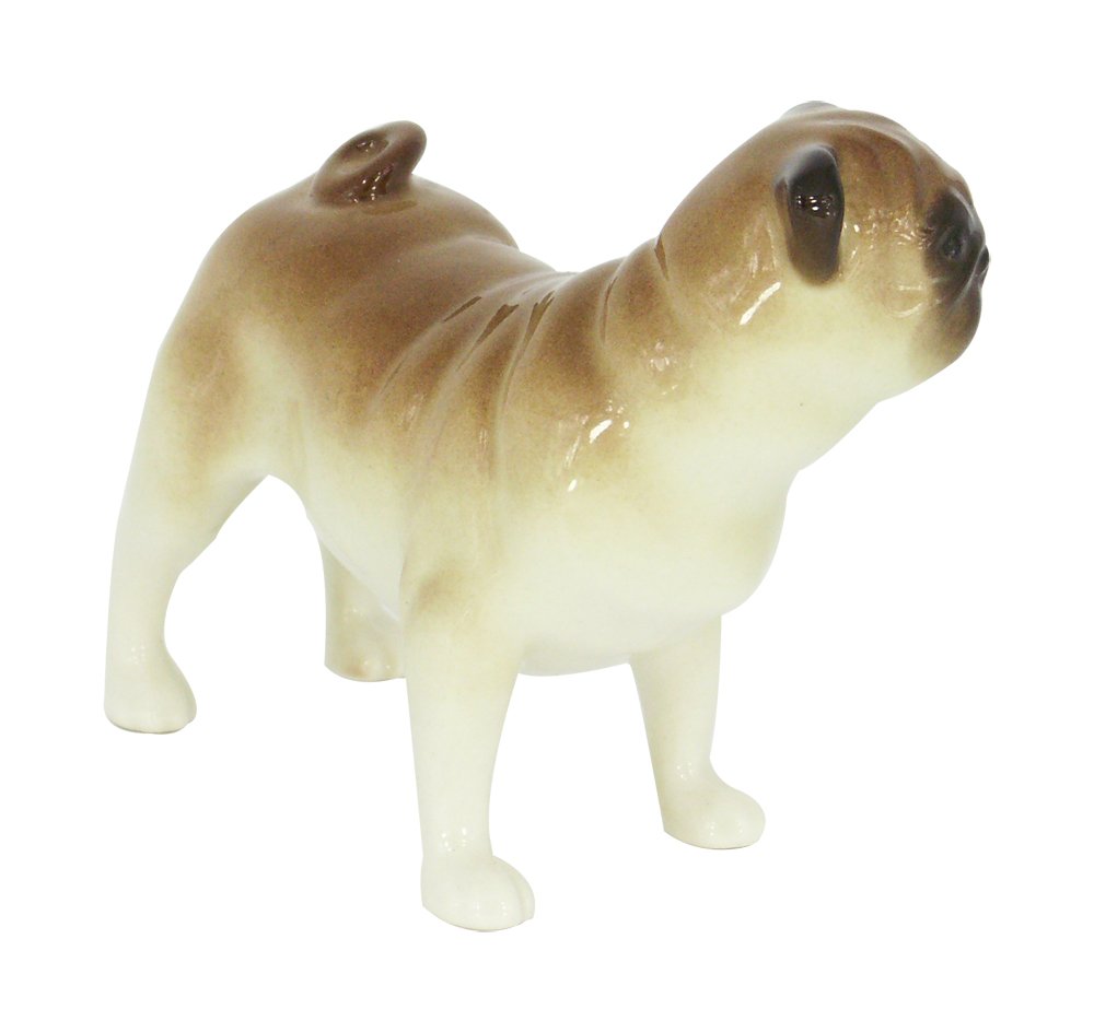 Pug Dog Standing Lomonosov Porcelain Collectible Figurine
