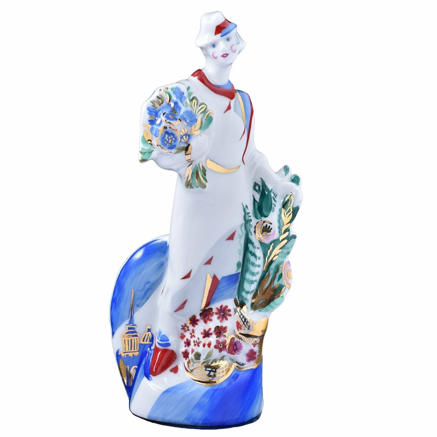 Lomonosov Porcelain Figurine Flower Girl