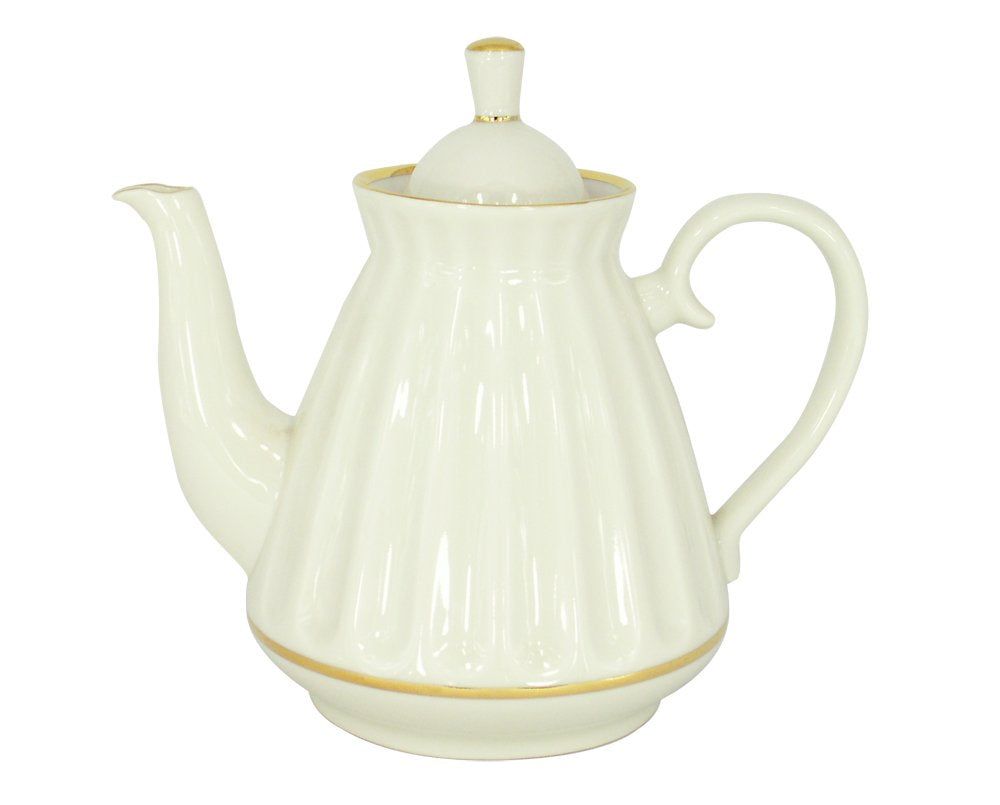 Lomonosov Imperial Porcelain Tea Pot Snow White Radiant 5 cups 25 oz/750 ml