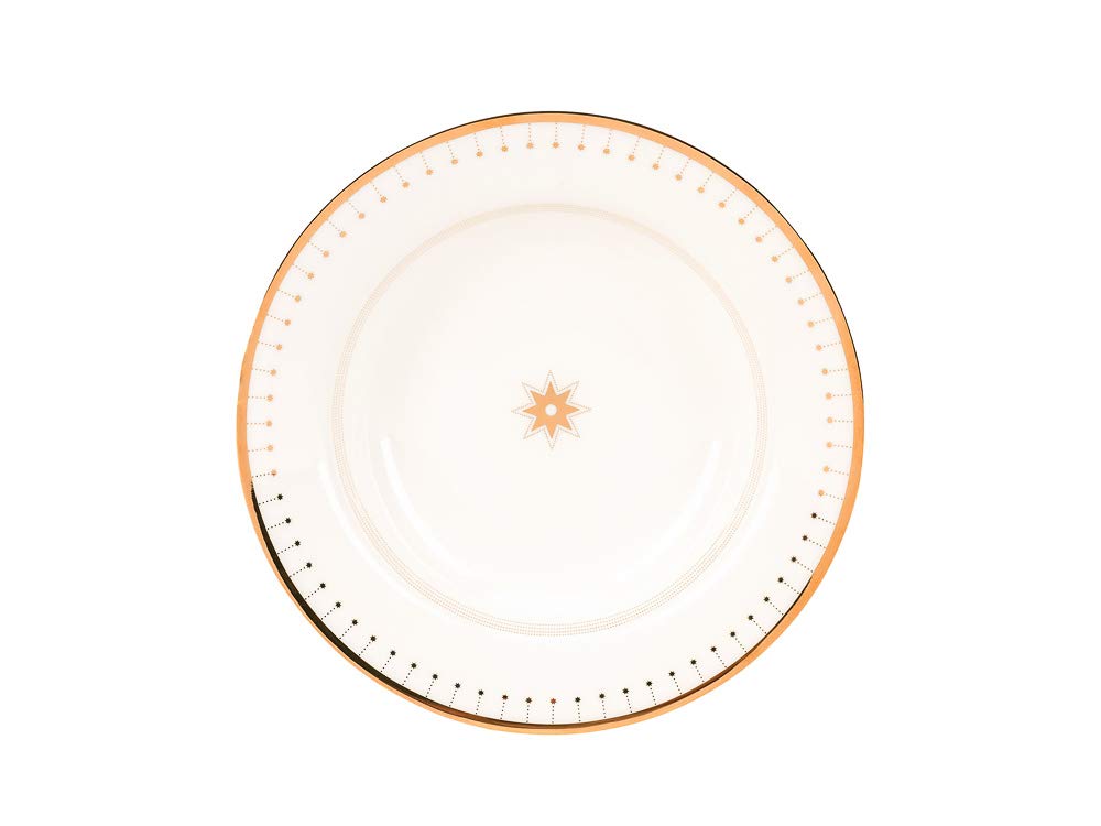 Lomonosov Porcelain Soup Dinner Plate Azure Golden 9.3"/235 mm