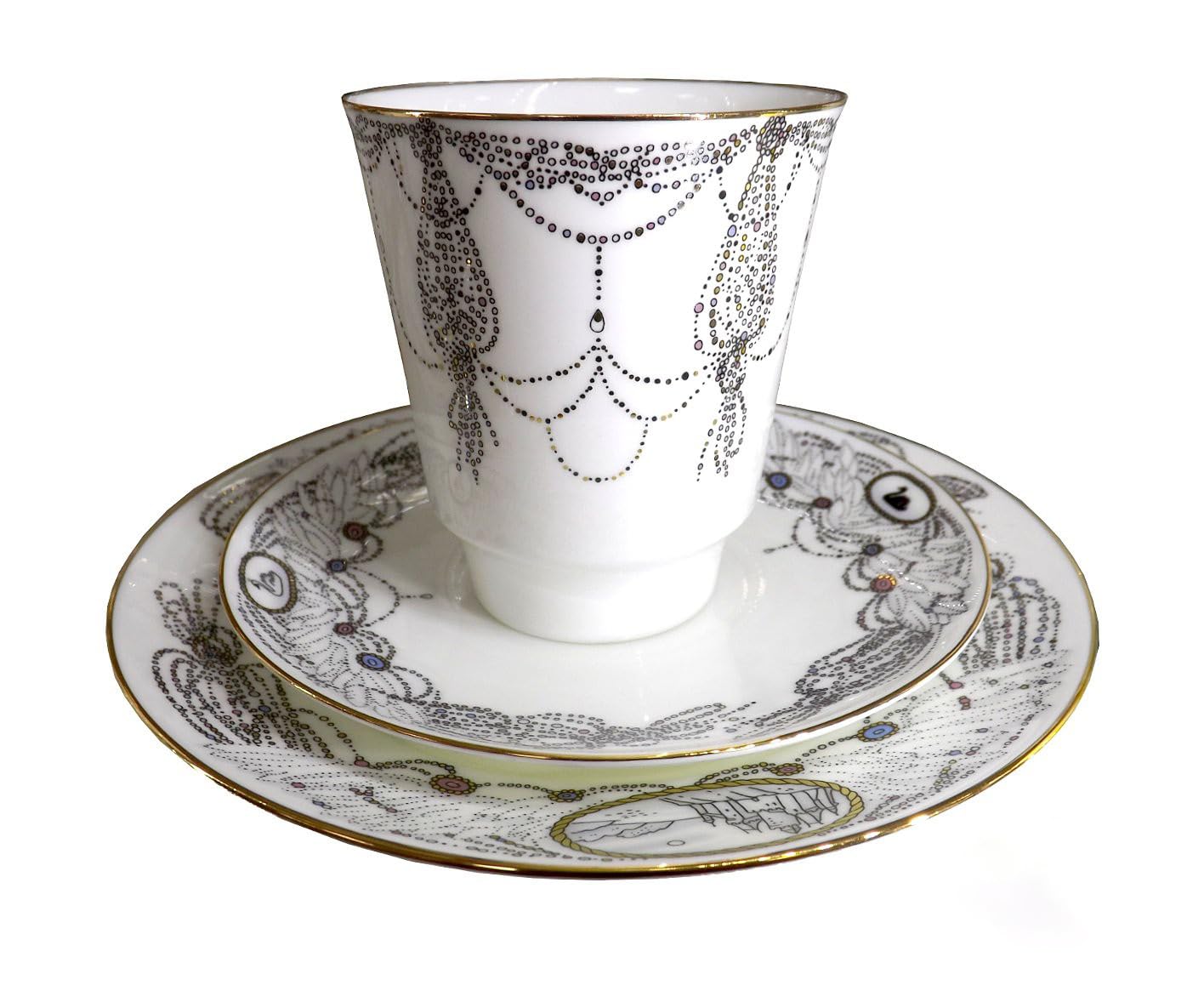 Lomonosov Porcelain Tea Set Cup, Saucer and Cake Plate Ballet Swan Lake 5.6 fl.oz/165 ml