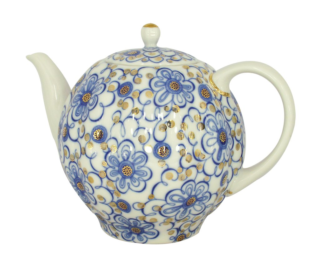 RARE Big Lomonosov Porcelain Large Tea Pot 68 oz/2000 ml Bindweed