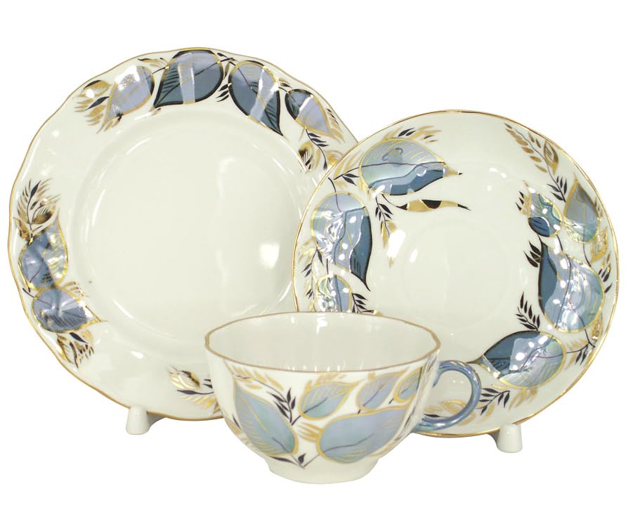 Lomonosov Imperial Porcelain Tea Set 3pc Tulip Moonlight 8.45 oz/250 ml, small, ps1046