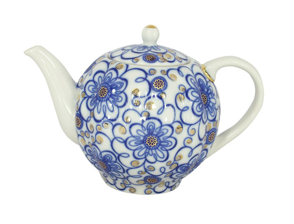 Lomonosov Porcelain Teapot Tulip Bindweed 3 Cups 20 oz/600 ml