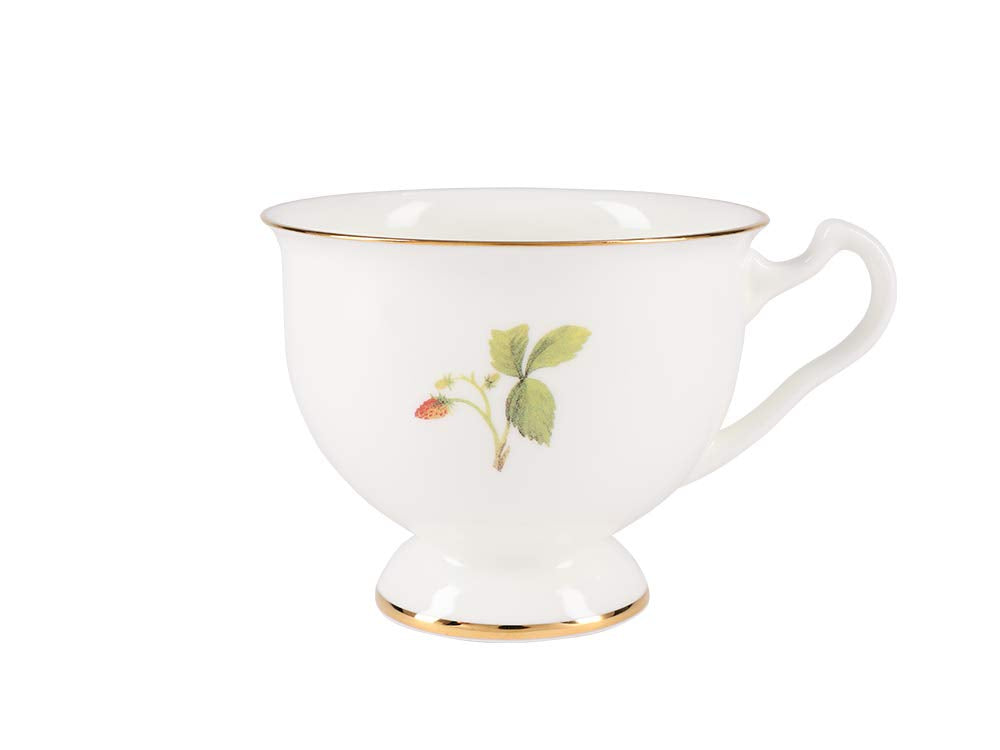 Lomonosov Bone China Tea Set Cup and Saucer Aisedora Wild Strawberry 8.1 oz/240 ml