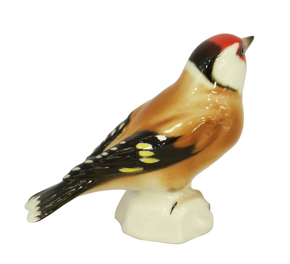 Goldfinch Bird Black-Headed Lomonosov Porcelain Collectible Figurine