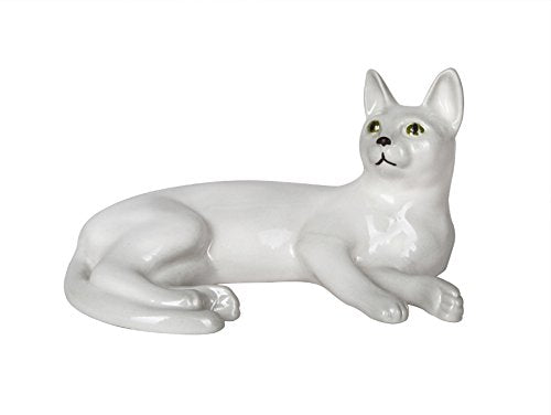 White and Gray Cat Lomonosov Imperial Porcelain Collectible Realistic Figurine Cat Kittie