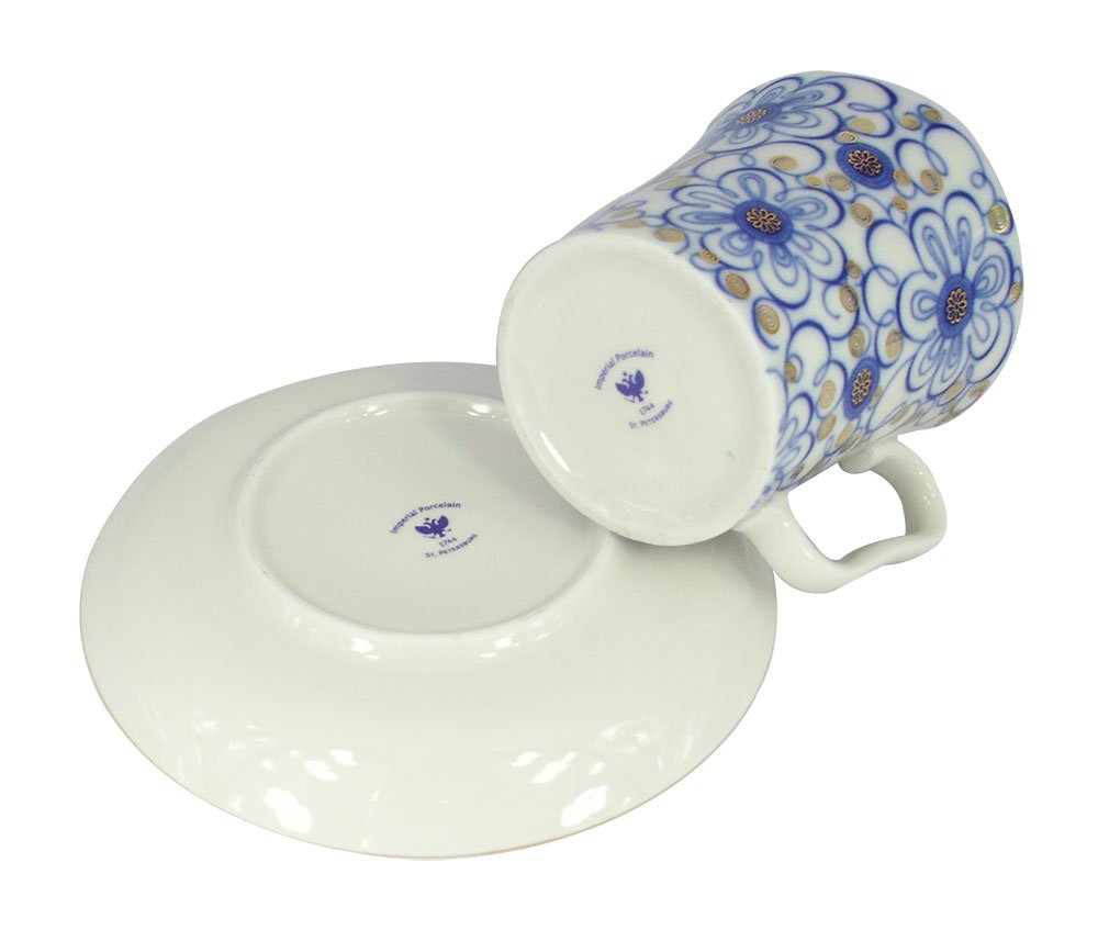 Lomonosov Imperial Porcelain Bindweed Drinkware Teaware Cups Collection