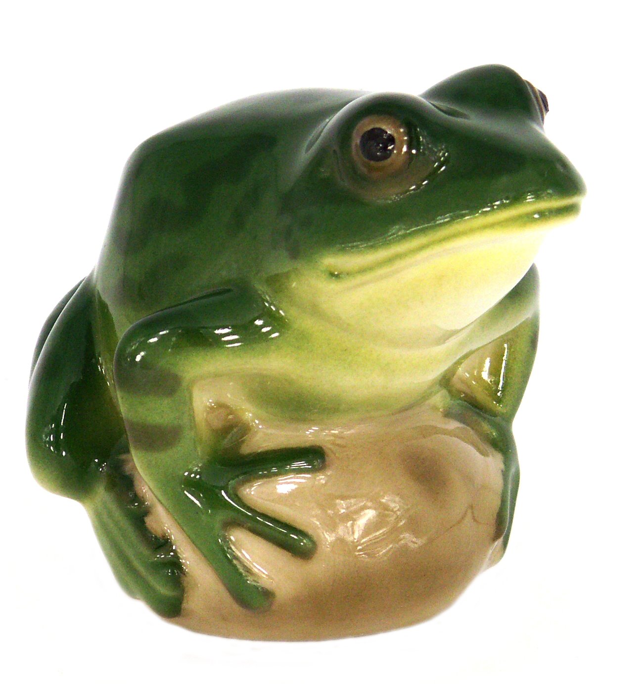 Frog on Rock Lomonosov Porcelain Collectible Figurine