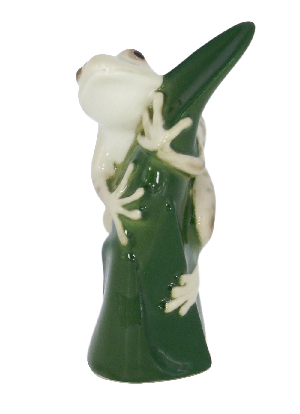 Green Frog on Reed Leaf Lomonosov Porcelain Collectible Figurine