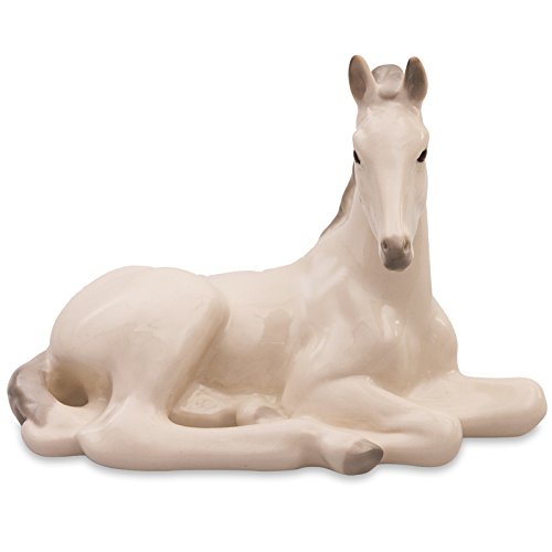 Porcelain Sculpture Lying Foal Figurine