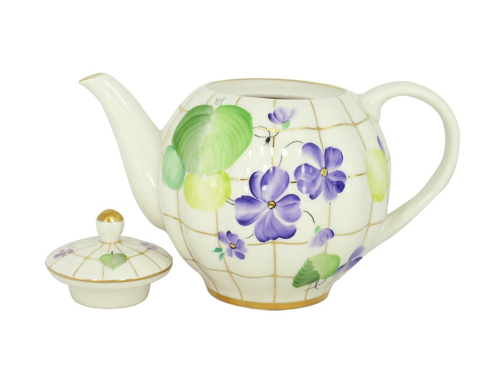 Lomonosov Porcelain Teapot Tulip Forest Violets 20 oz/600 ml