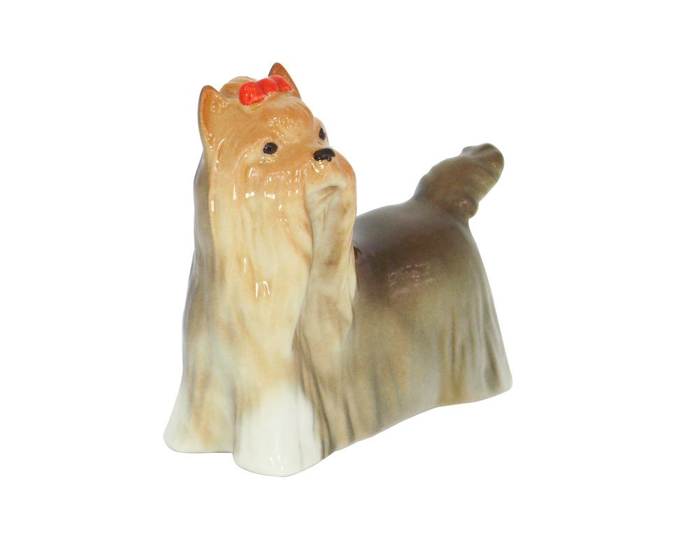 Yorkshire Terrier Dog Lomonosov Porcelain Collectible Figurine