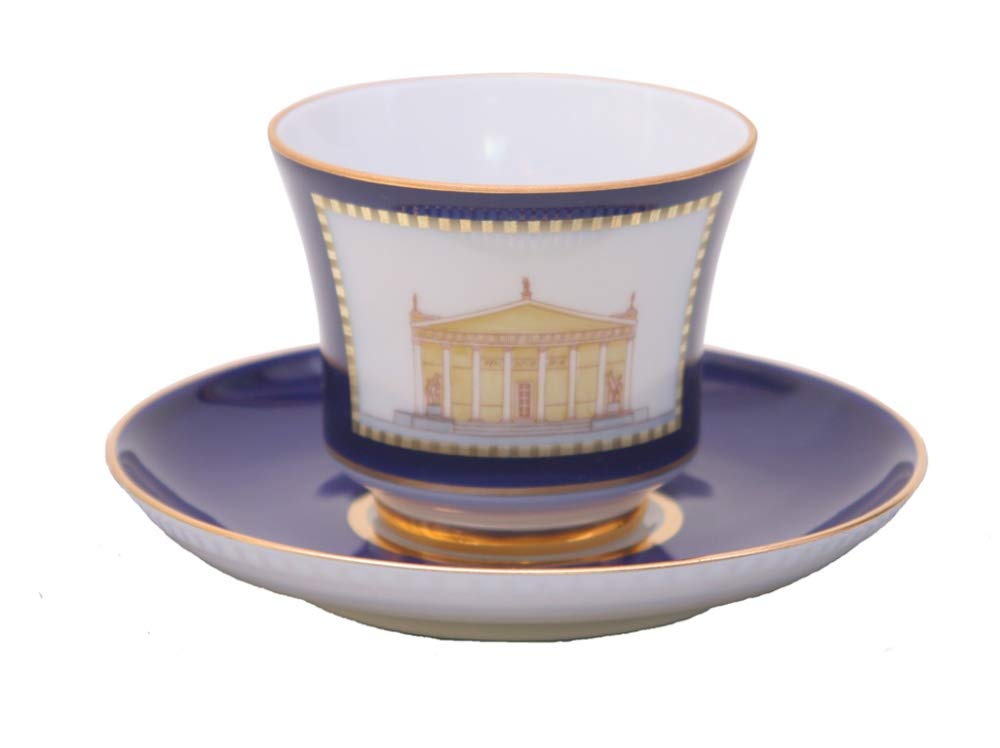 Lomonosov Porcelain Tea Set Cup and Saucer Classic of Petersburg #2 7.4 oz/220 ml